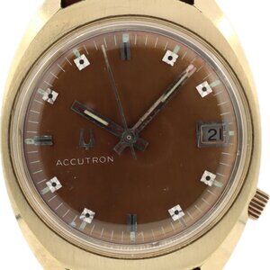 Vintage 34mm 1976 Accutron Men's Tuning Fork Wristwatch 218 1 USA Base Metal